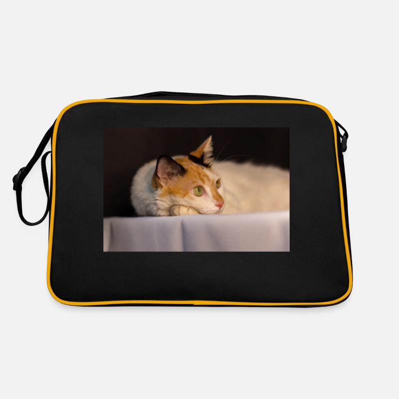 Die Katze - Retro Tasche - Schwarz/Gold