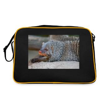 Mangouste baguée ou mangouste zébrée Zebramanguste - Sac Retro - noir/or - Dos
