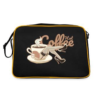 Hot coffee sexy old school pinup - Retro Bag - black/gold - Back