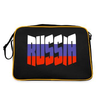 Couleurs des lettres du drapeau de la Russie - Sac Retro - noir/or - Dos