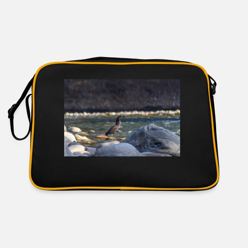 le héron et le poisson Sac Retro