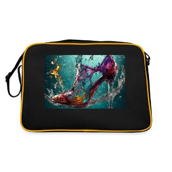 Color explosion in water 2 - AI - Retro Bag - black/gold - Back