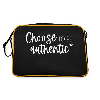 Choisissez d’être authentique Message inspirant - Sac Retro - noir/or - Dos