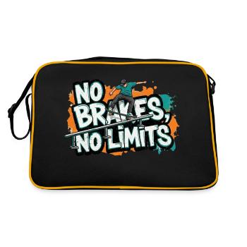 No Brakes, No Limits Urban Skater Street Fashion - Retro Bag - black/gold - Back