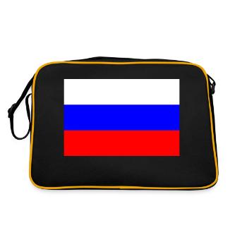 Russie, Russie, drapeau, drapeau - Sac Retro - noir/or - Dos