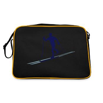 Skilangläufer mit Skispur - zweifarbig - Retro Tasche - Schwarz/Gold - Hinten