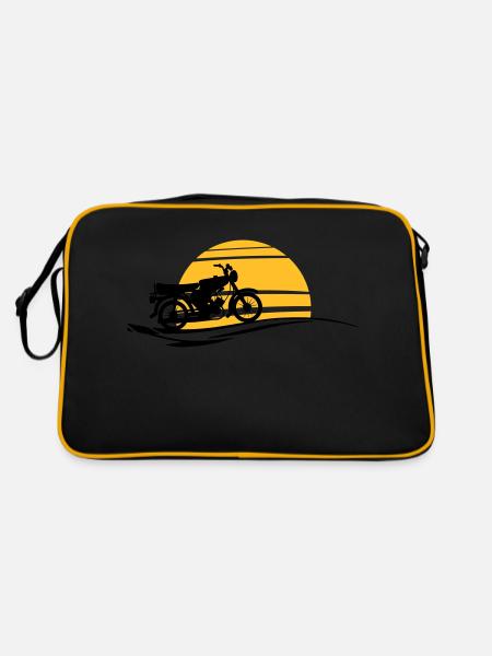 Fahrzeug - Simson Sonne - Retro Tasche - Schwarz/Gold - Hinten