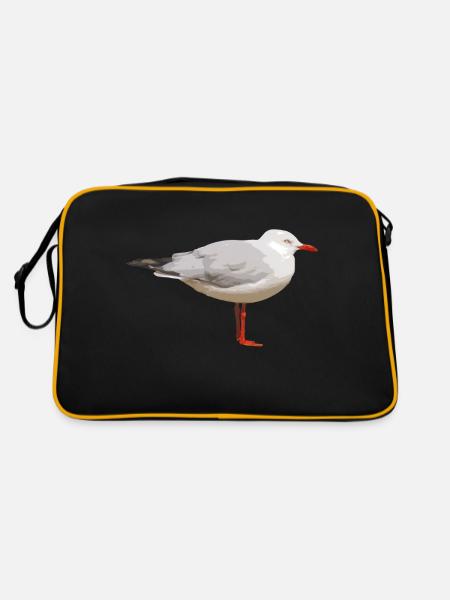 Möwe - Retro Tasche - Schwarz/Gold