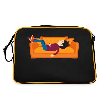 canape sieste dort dormir homme ados garcon - Retro Tasche - Schwarz/Gold - Hinten