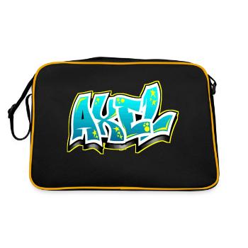 Graffiti Name Axel - Retro Bag - black/gold - Back