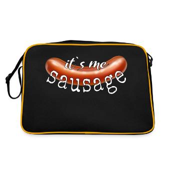 its me sausage Ist mir wurst Egal lustig Geschenk - Retro Tasche - Schwarz/Gold - Hinten