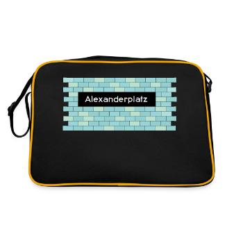 U-Bahnhof Alexanderplatz - Retro Tasche - Schwarz/Gold - Hinten