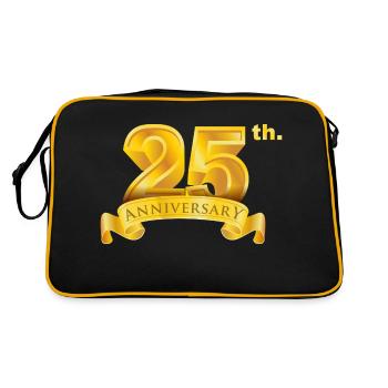 25th anniversary & birth day luxury golden number - Retro Bag - black/gold - Back