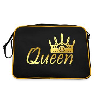 Königin - Retro Tasche - Schwarz/Gold - Hinten
