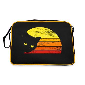 vintage cat - Retro Tasche - Schwarz/Gold - Hinten