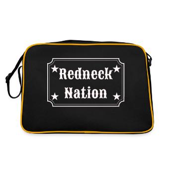 Redneck Nation Hillbilly Lifestyle Weiß - Retro Tasche - Schwarz/Gold - Hinten