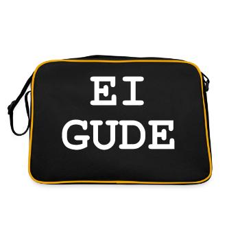 Ei Gude! - Retro Tasche - Schwarz/Gold - Hinten