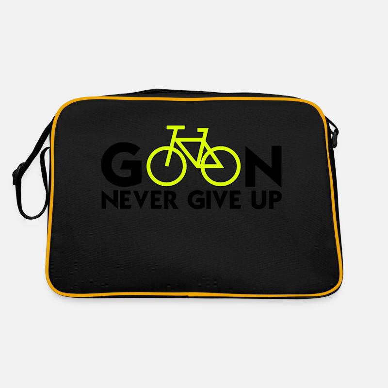 continuer ne jamais abandonner (cyclisme) penser positif - Sac Retro - noir/or