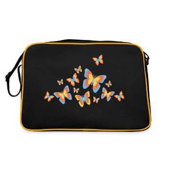 Butterfly Butterfly Insects Spring Summer colorful - Retro Bag - black/gold - Back