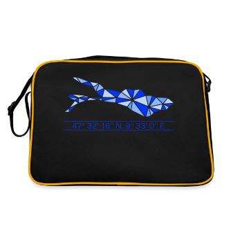 Lac de Constance | Coordonnées | Bleu - Sac Retro - noir/or - Dos
