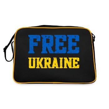 Free Ukraine - Retro Tasche - Schwarz/Gold - Hinten