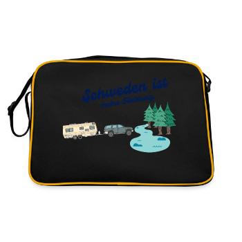 Richtung Schweden - Retro Tasche - Schwarz/Gold - Hinten