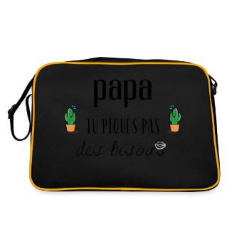 papa tu piques pas des bisous - Sac Retro - noir/or - Dos