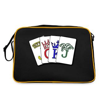 Set of Cards / Kartenblatt - Retro Tasche - Schwarz/Gold - Hinten