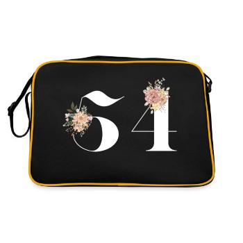 54th Anniversary flowers (Gift of 54 years) - Retro Bag - black/gold - Back