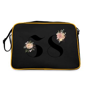 58e anniversaire fleuris (Cadeau de 58 ans) - Sac Retro - noir/or - Dos