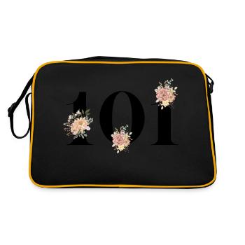101st Anniversary Flowers (Gift of 101 years) - Retro Bag - black/gold - Back