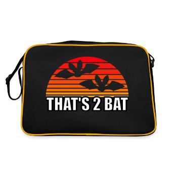 That's 2 Bat, Bat Pun - Retro Bag - black/gold - Back