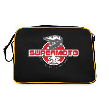 SUPER MOTO Monkey Helmet red - Retro Bag - black/gold - Back