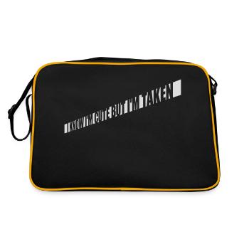 cute but taken quote - Retro Bag - black/gold - Back