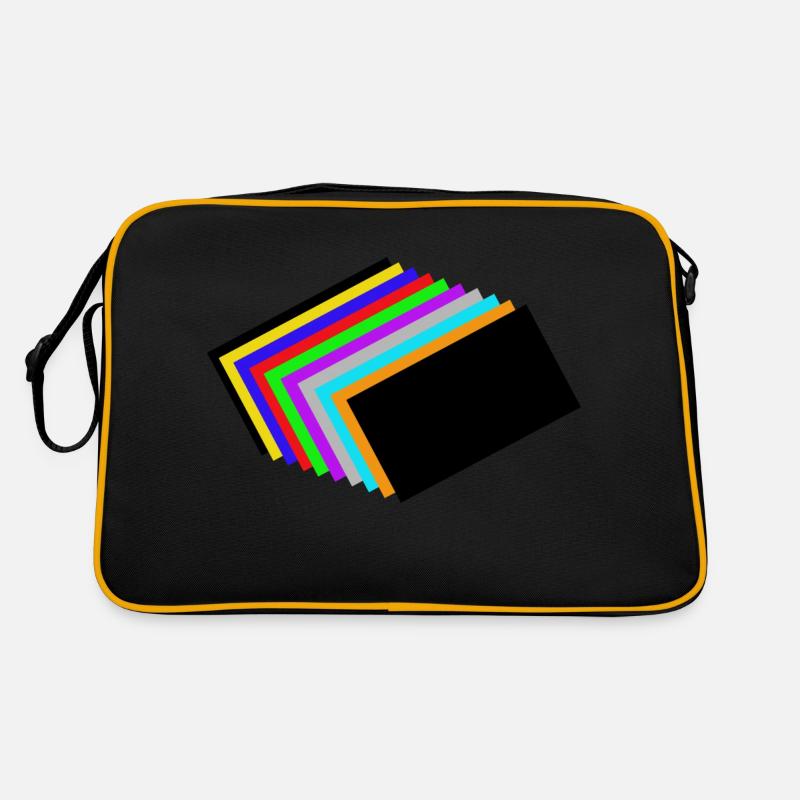Color blocks - Retro Bag - black/gold