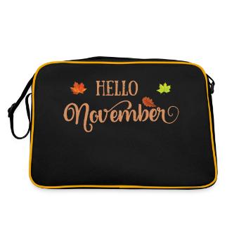 Hello november bonjour novembre nature saison - Sac Retro - noir/or - Dos
