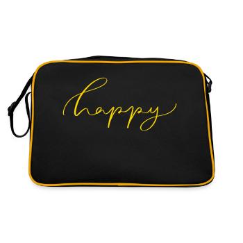 Happy - Retro Tasche - Schwarz/Gold - Hinten