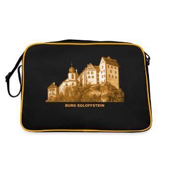 Egloffstein Burg Oberfranken Bayern - Retro Tasche - Schwarz/Gold - Hinten