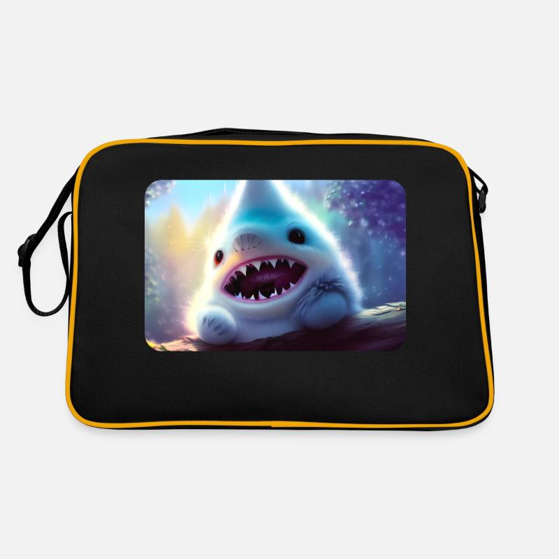 Furry Shark - Retro Tasche - Schwarz/Gold