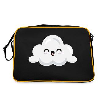 Süße Wolke mit Gesicht Süße Wolke Vektor - Retro Tasche - Schwarz/Gold - Hinten