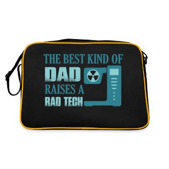 The Best Kind Of Dad Raises A Rad Tech Radiology R - Retro Tasche - Schwarz/Gold - Hinten