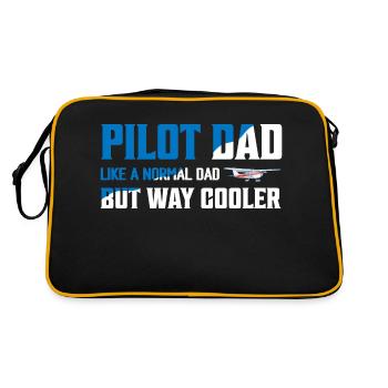 Pilot Dad Like A Normal Dad But Way Cooler Aviatio - Retro Bag - black/gold - Back