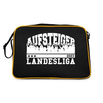 Aufsteiger 2023 Landesliga Aufstieg Fußball - Retro Tasche - Schwarz/Gold - Hinten