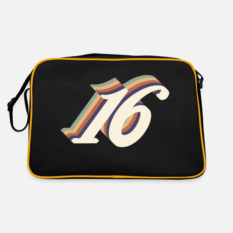 Vintage 16th Anniversary - Retro Tasche - Schwarz/Gold