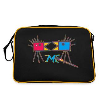 Les oiseaux amoureux - Sac Retro - noir/or - Dos
