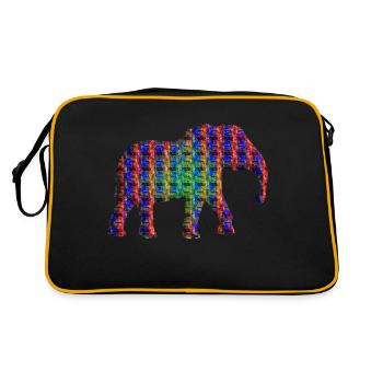 Elefant fantasy - Retro Tasche - Schwarz/Gold - Hinten
