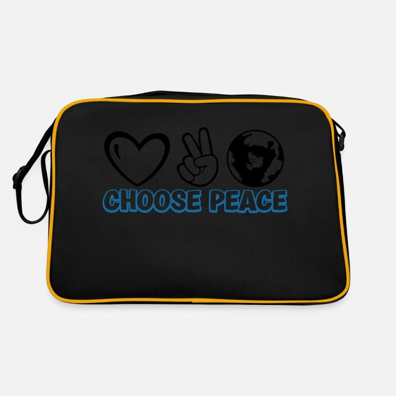 Choose Peace - Retro Tasche - Schwarz/Gold