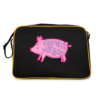 Porc sucré Dire Amis pas nourriture Végétalien - Sac Retro - noir/or - Dos