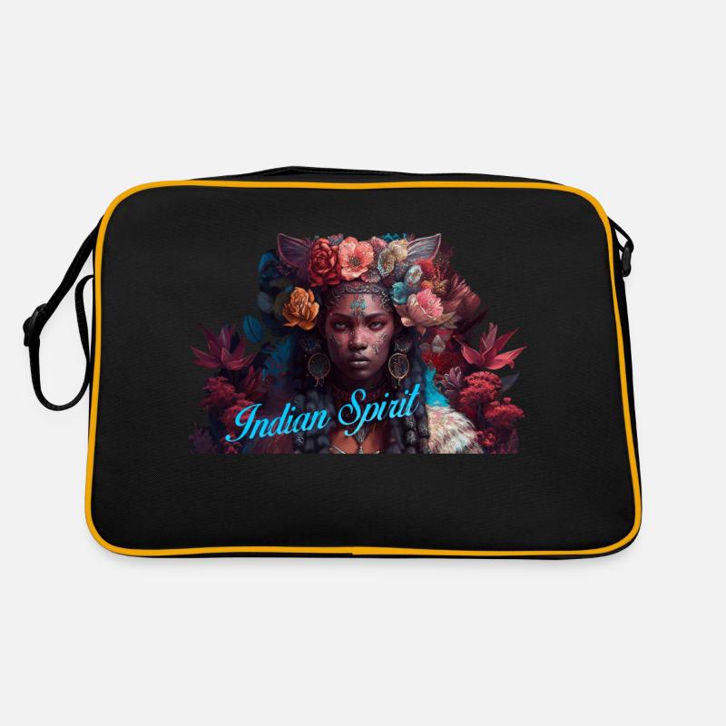 Indian Spirit Geschenk - Retro Tasche - Schwarz/Gold