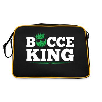 Bocce Ball, Bocce King, Funny Bocci - Retro Tasche - Schwarz/Gold - Hinten